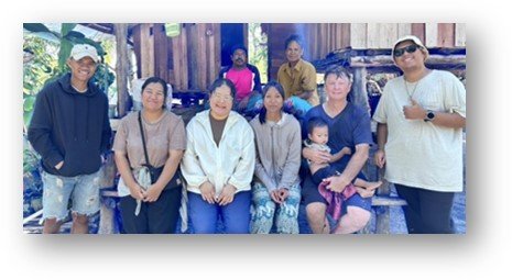 The visiting YWAM team with friends on their first visit to the Moken village